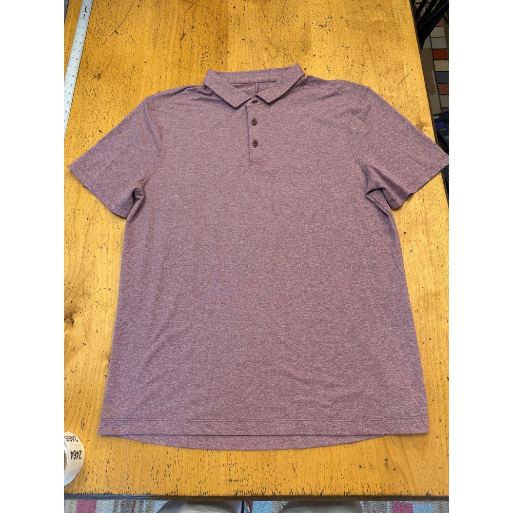 Lululemon Evolution XL Polo Shirt Maroon Heathered Short Sleeve Golf Top